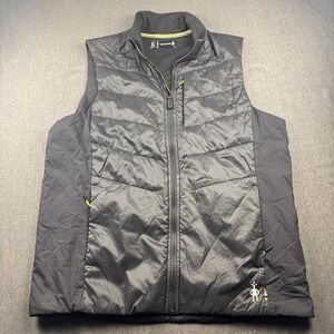 Smartwool Corbet 120 Quilted Vest Mens Large Black Merino Wool Hybrid Full Zip
